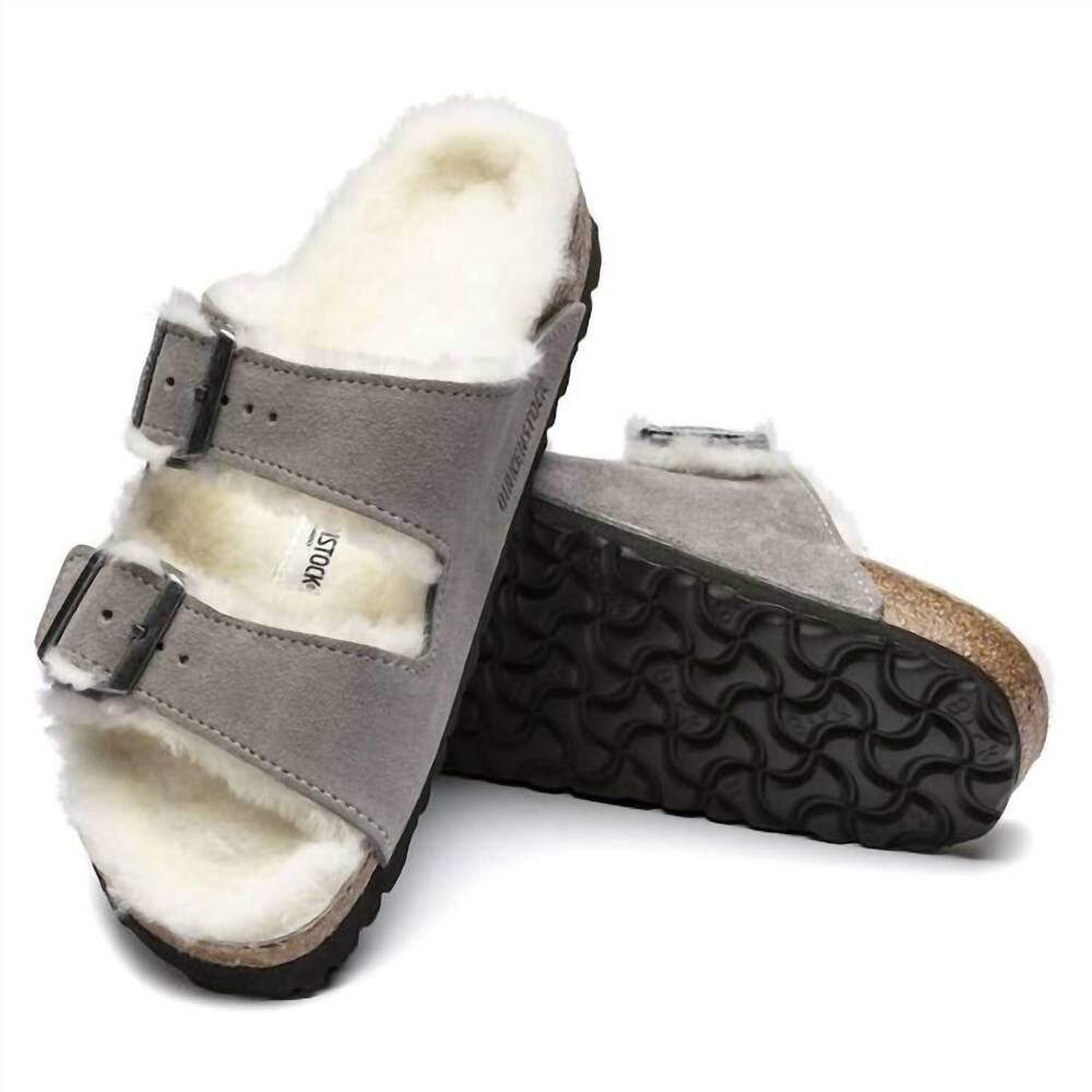 NEW BIRKENSTOCK women's arizona sandal in stone coin